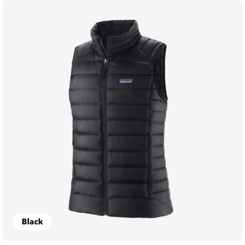 Women's Black Patagonia Down Sweater Vest Medium
